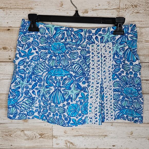 Lilly Pulitzer Jarvey Skort Tennis Pickleball Skirt Blue Starfish Size XS Size 0 - Picture 13 of 13